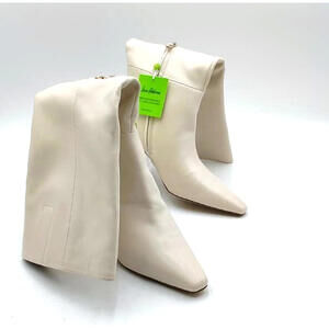 Sam Edelman Wide Calf White Knee High Boots Size 7.5 Women